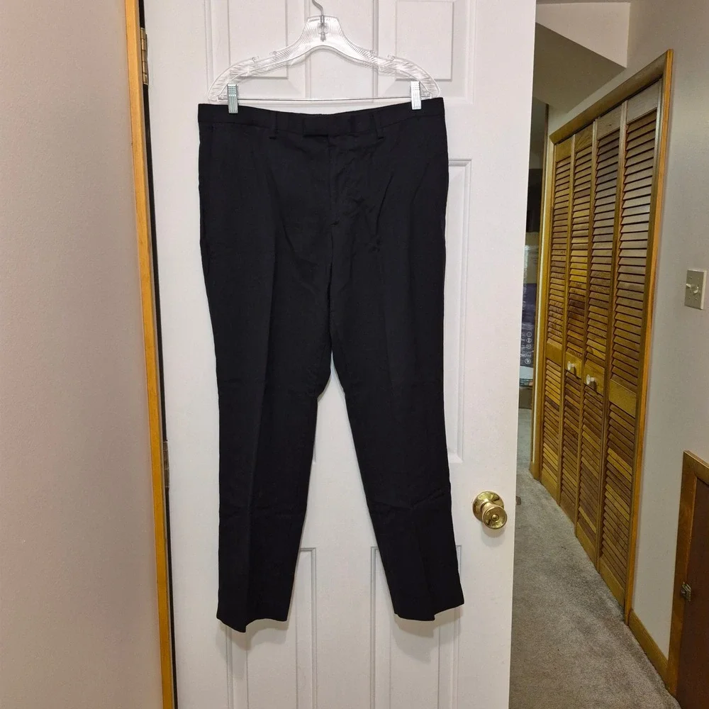 Banana Republic Slim Fit Marzotto Super 120s Wool Dress Pants Mens 34x30 Black